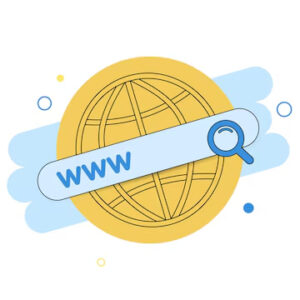 web search line icon www icons with magnifying glass icon flat design vector 662353 669 1
